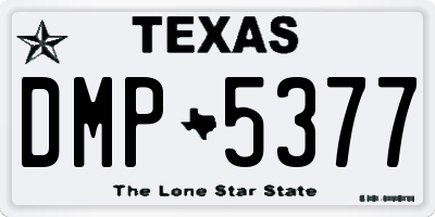 TX license plate DMP5377