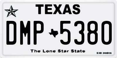 TX license plate DMP5380