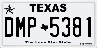 TX license plate DMP5381
