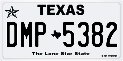 TX license plate DMP5382