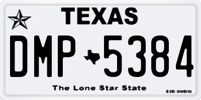TX license plate DMP5384