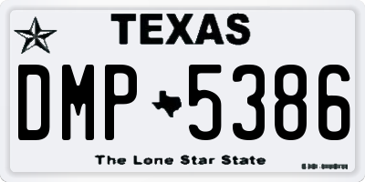 TX license plate DMP5386