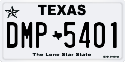 TX license plate DMP5401