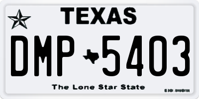 TX license plate DMP5403