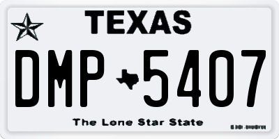 TX license plate DMP5407