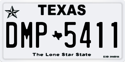 TX license plate DMP5411