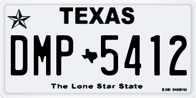 TX license plate DMP5412