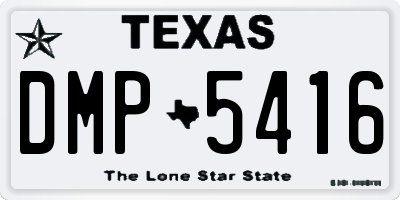 TX license plate DMP5416