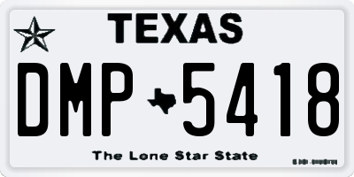 TX license plate DMP5418