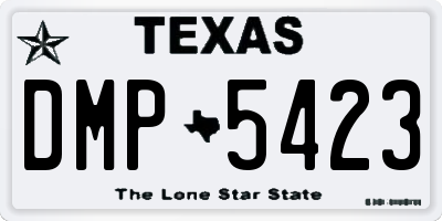 TX license plate DMP5423