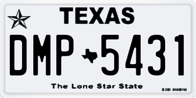 TX license plate DMP5431