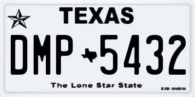 TX license plate DMP5432