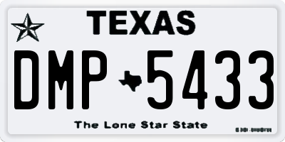 TX license plate DMP5433