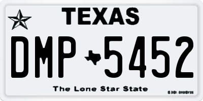 TX license plate DMP5452