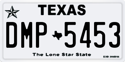 TX license plate DMP5453