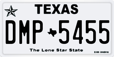TX license plate DMP5455