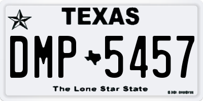 TX license plate DMP5457