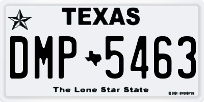 TX license plate DMP5463
