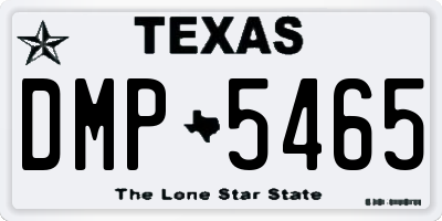 TX license plate DMP5465