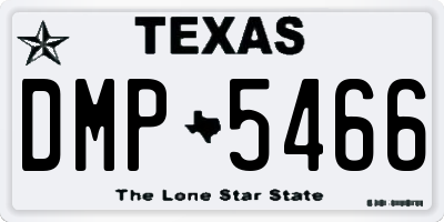 TX license plate DMP5466