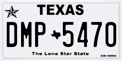 TX license plate DMP5470