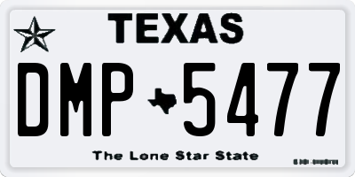 TX license plate DMP5477