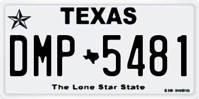 TX license plate DMP5481