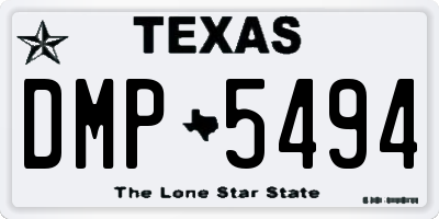 TX license plate DMP5494