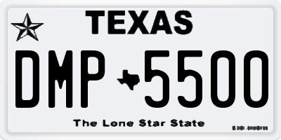 TX license plate DMP5500