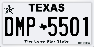 TX license plate DMP5501