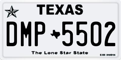 TX license plate DMP5502