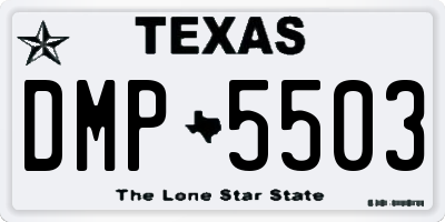 TX license plate DMP5503