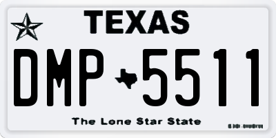TX license plate DMP5511