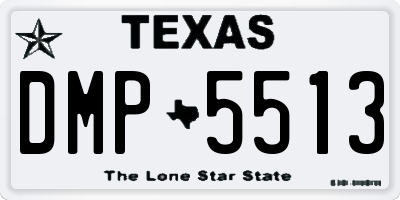 TX license plate DMP5513