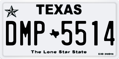 TX license plate DMP5514