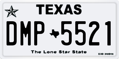 TX license plate DMP5521