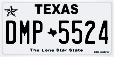 TX license plate DMP5524