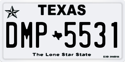 TX license plate DMP5531