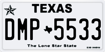 TX license plate DMP5533