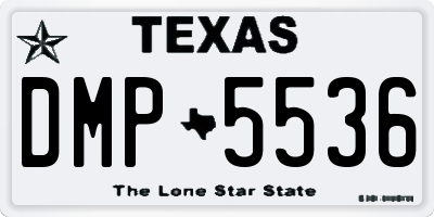 TX license plate DMP5536
