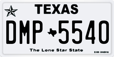 TX license plate DMP5540