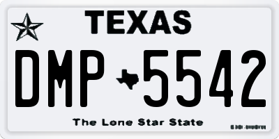 TX license plate DMP5542