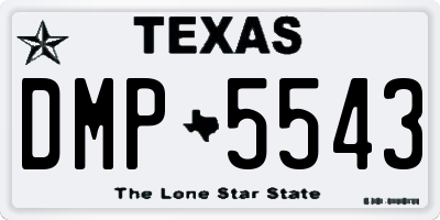 TX license plate DMP5543