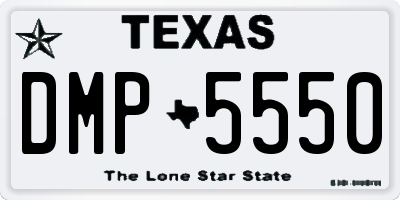 TX license plate DMP5550