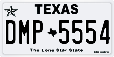 TX license plate DMP5554