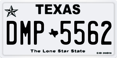 TX license plate DMP5562