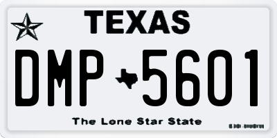 TX license plate DMP5601
