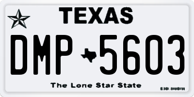 TX license plate DMP5603