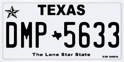 TX license plate DMP5633