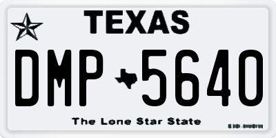 TX license plate DMP5640